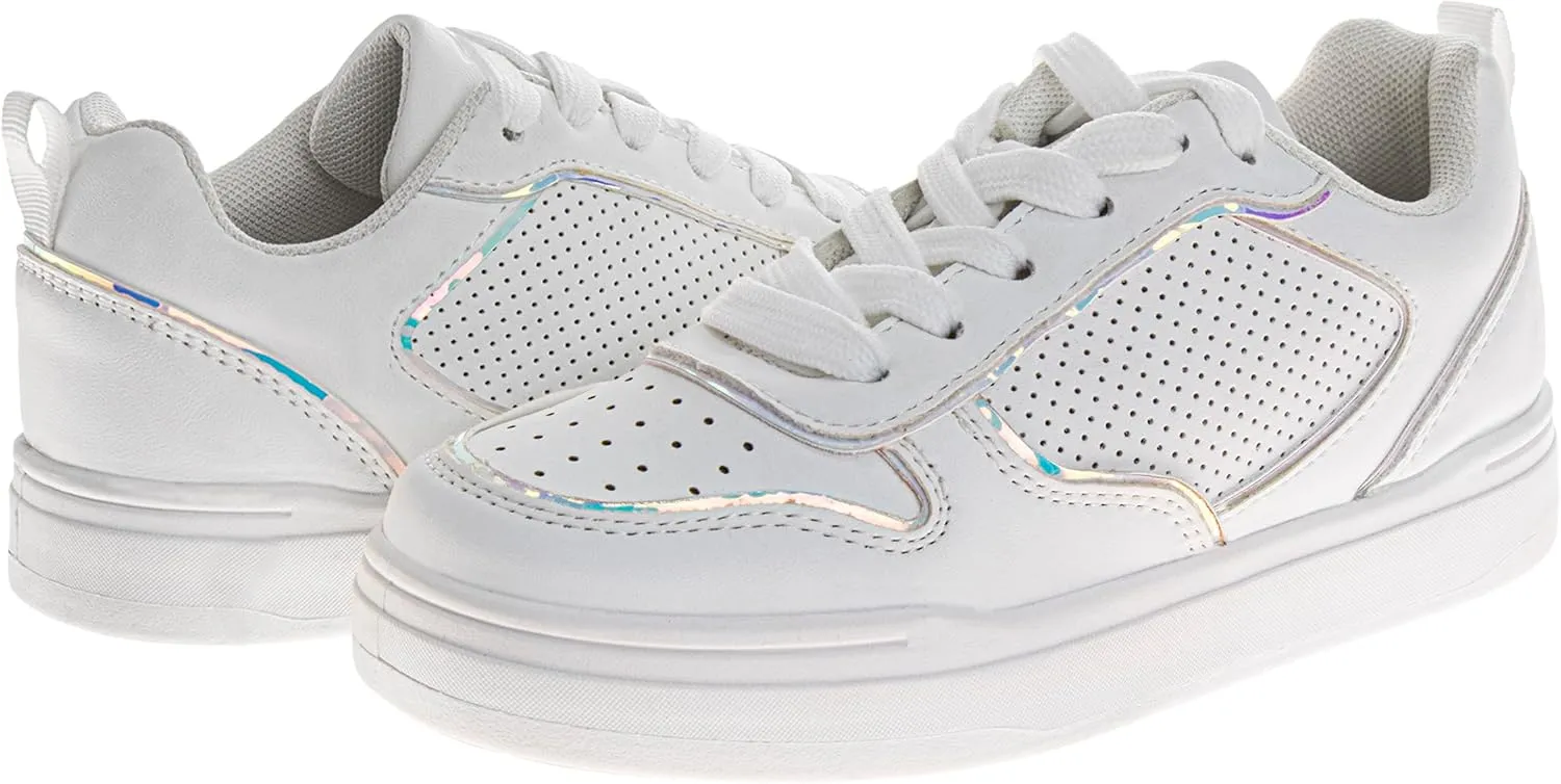Josmo Girls Casual Lace-Up Sneakers - Stylish Low Top Fashion Tennis Shoes for Little Kid to Big Kid