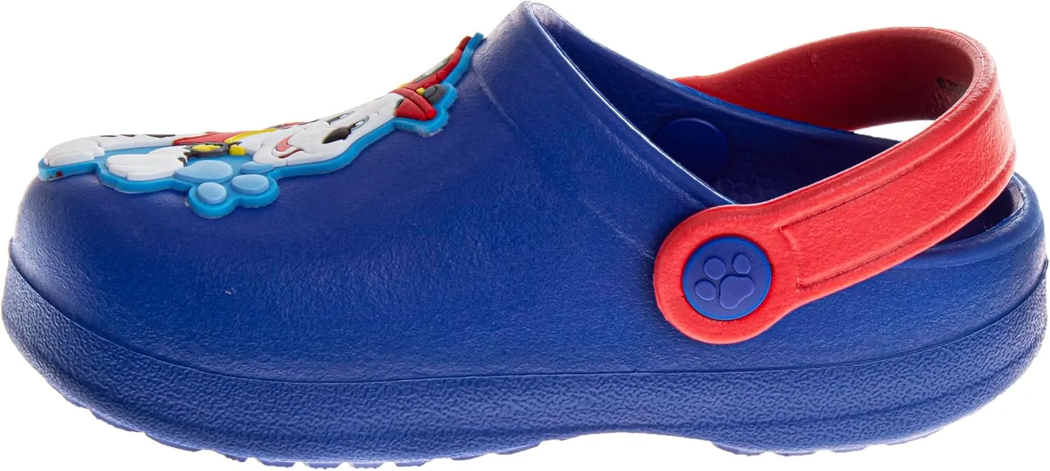 Josmo Kids Paw Patrol Clog Sandal Waterproof Slip-On Slides for Boys - Chase and Marshall Closed Toe Clogs with Backstrap (Sizes: 5-10 Toddlers / 11-12 Little Kids)