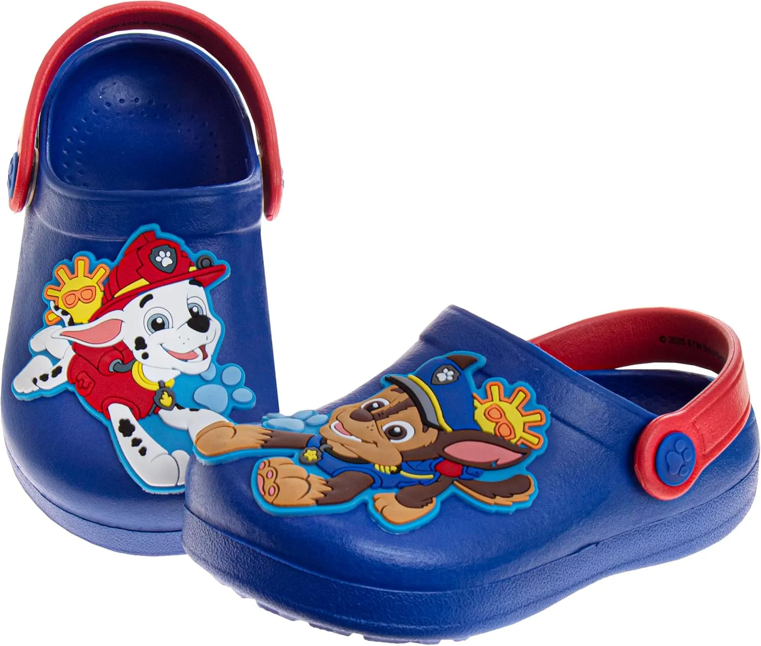 Josmo Kids Paw Patrol Clog Sandal Waterproof Slip-On Slides for Boys - Chase and Marshall Closed Toe Clogs with Backstrap (Sizes: 5-10 Toddlers / 11-12 Little Kids)