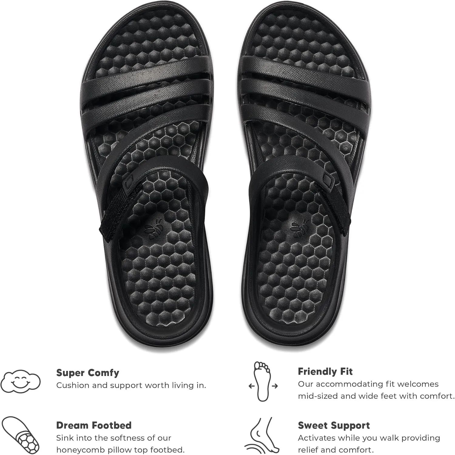 Joybees Women's Lakeshore Sandal - Beach Sandals for Women, Comfortable Footwear for Water with Arch Support, Slip On Waterproof Shoes with Adjustable Strap