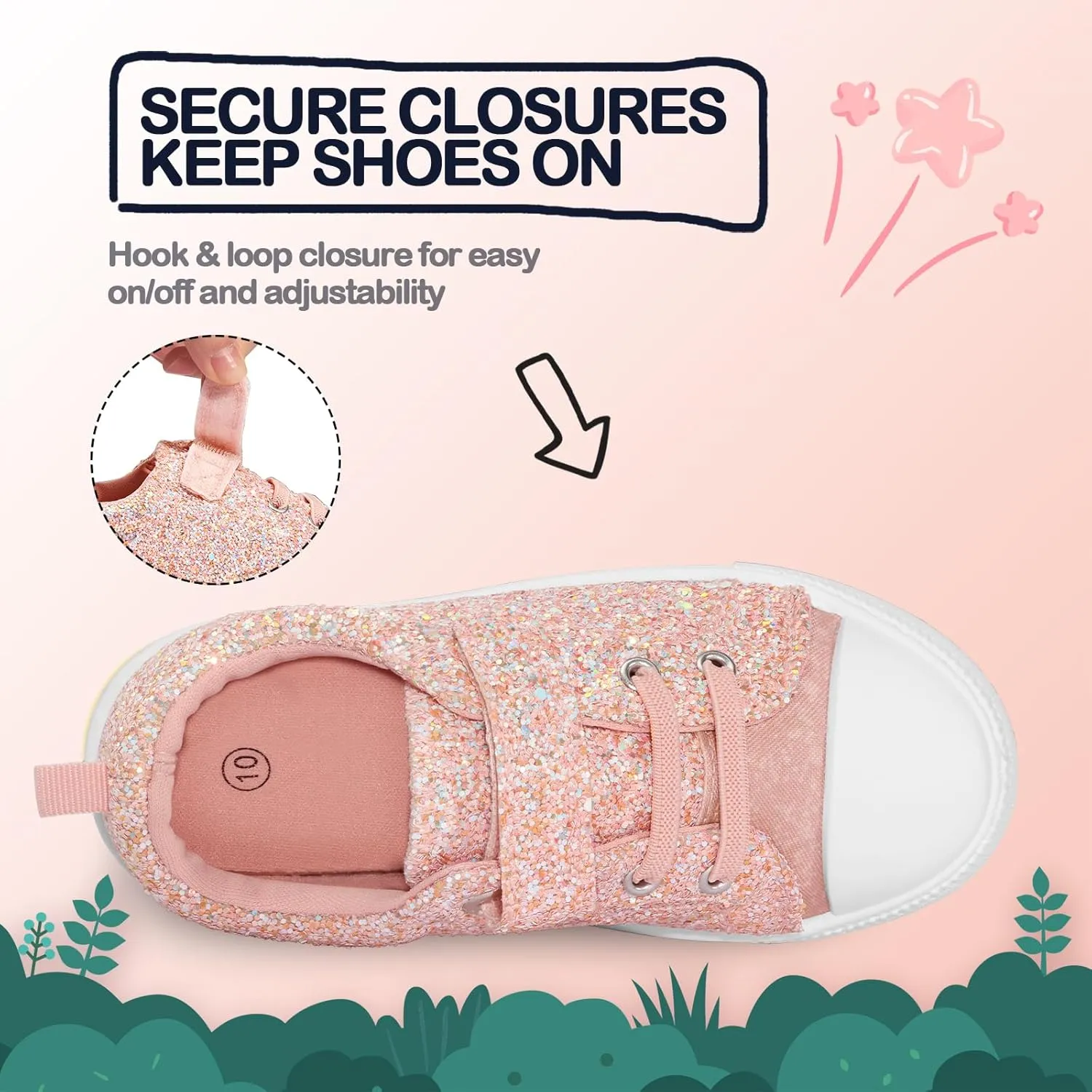 K KomForme Toddler Shoes Boys Girls Canvas Sneakers Size 4-13