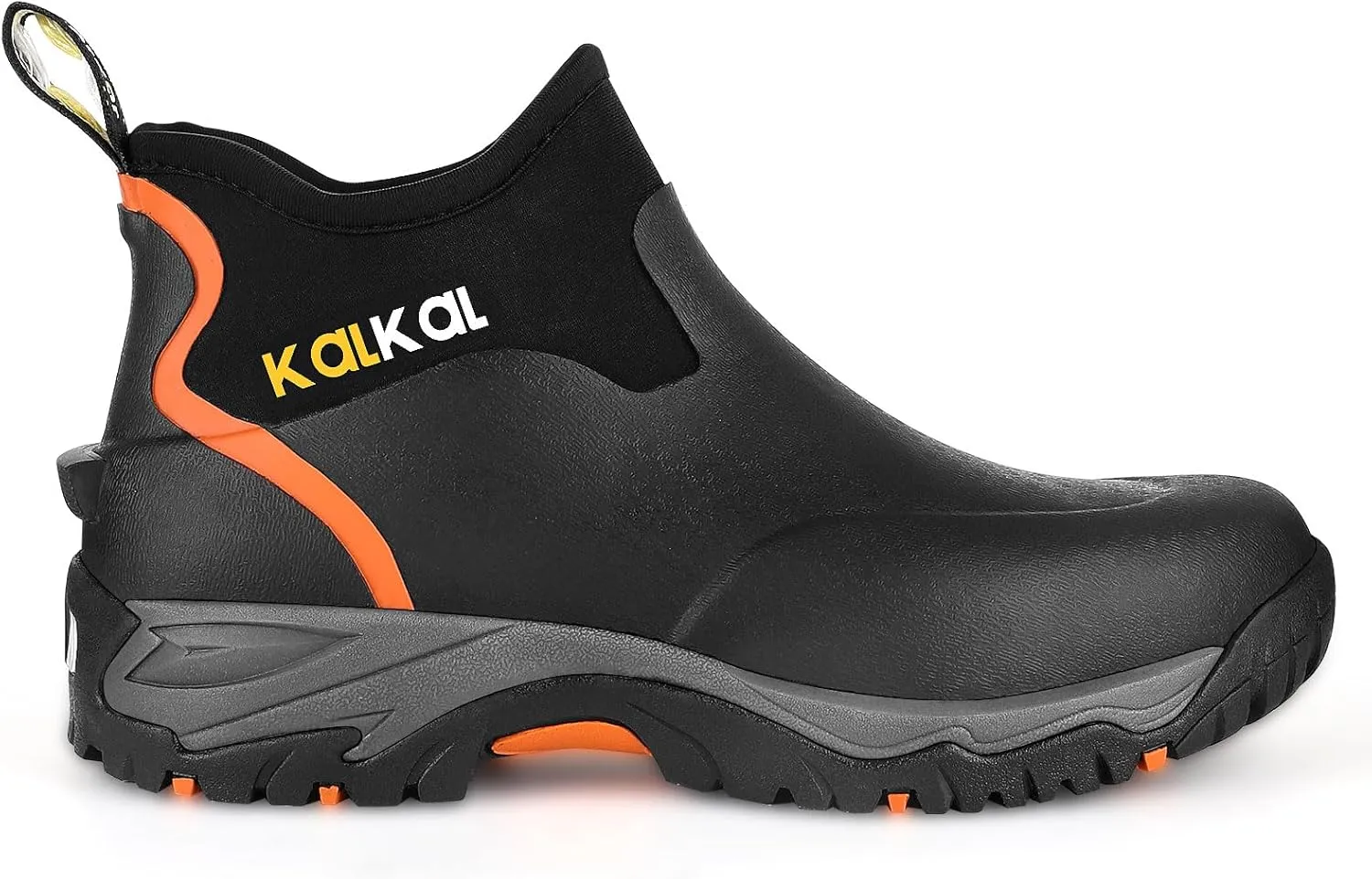 Kalkal Men's Rubber Boots, Waterproof Ankle Rain Boots, Insulated Working Booties with Comfortable Sports Sole, Outdoor Mud Boots for Yard Chore