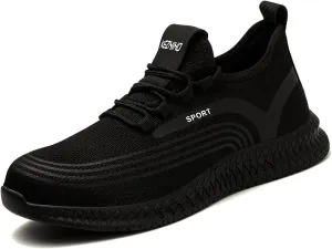 Kezhiho Steel Toe Work Shoes for Men Lightweight Comfortable Slip Resistant Puncture Proof Safety Shoes Breathable Indestructible Construction Industrial Sneakers