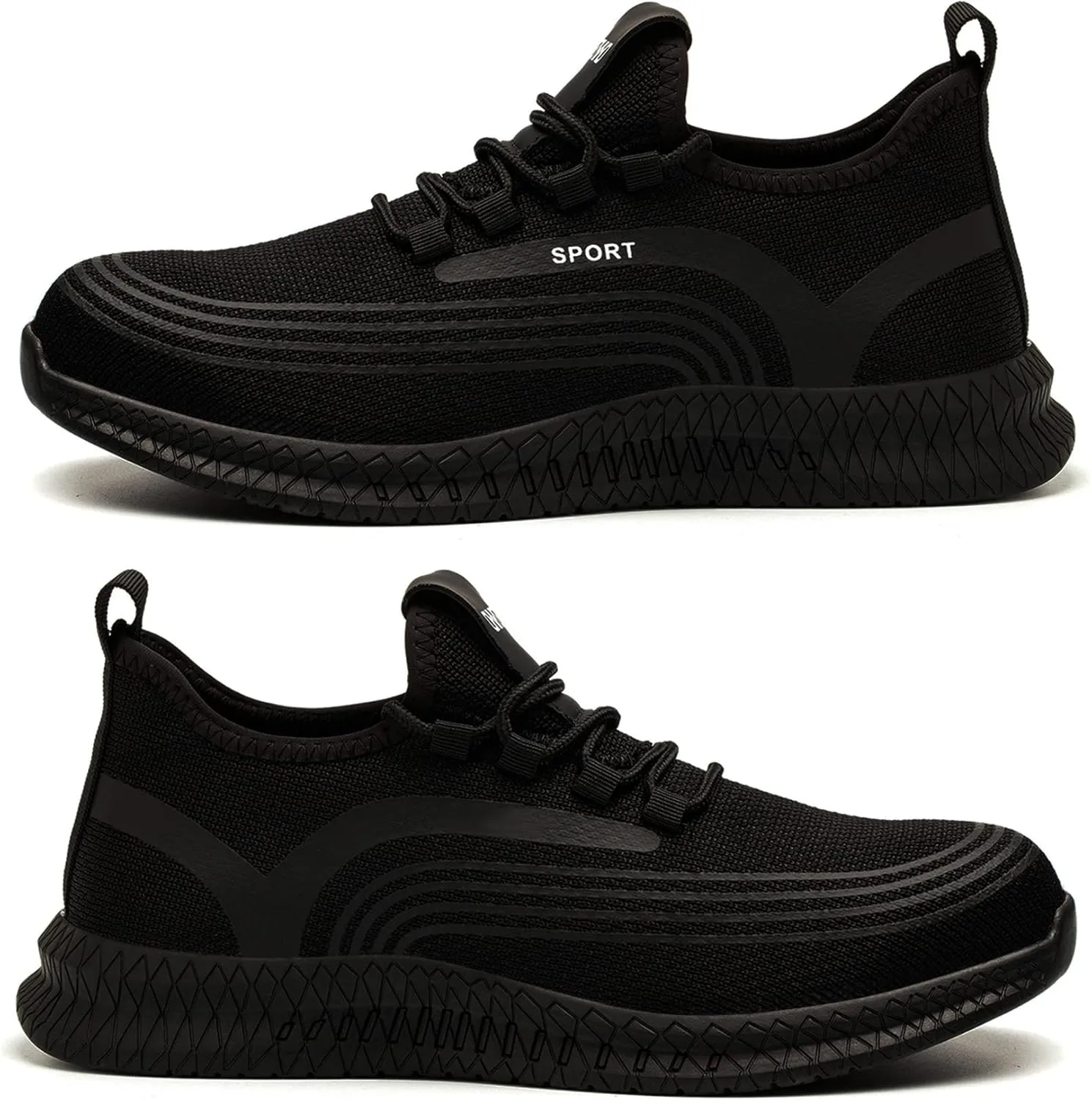 Kezhiho Steel Toe Work Shoes for Men Lightweight Comfortable Slip Resistant Puncture Proof Safety Shoes Breathable Indestructible Construction Industrial Sneakers