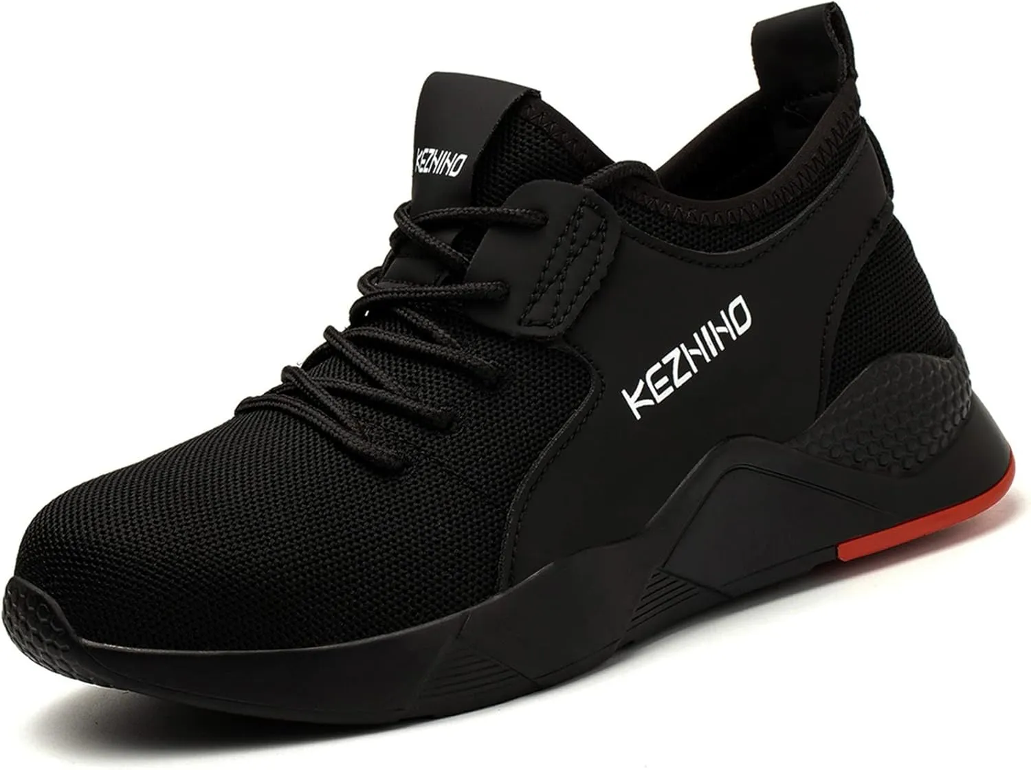 Kezhiho Steel Toe Work Shoes for Men Lightweight Comfortable Slip Resistant Puncture Proof Safety Shoes Breathable Indestructible Construction Industrial Sneakers