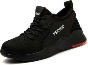 Kezhiho Steel Toe Work Shoes for Men Lightweight Comfortable Slip Resistant Puncture Proof Safety Shoes Breathable Indestructible Construction Industrial Sneakers