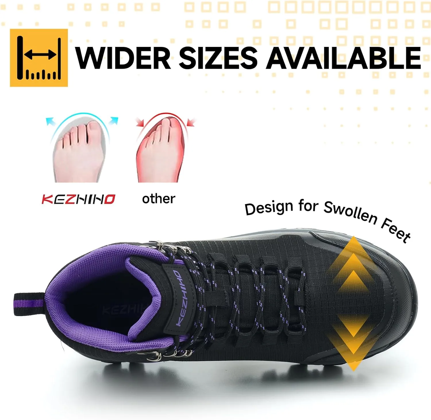 Kezhiho Waterproof Steel Toe Boots for Women Wide Width Non Slip Work Boots Lightweight Slip Resistant Safety Shoes Indestructible Construction Composite Toe Sneakers
