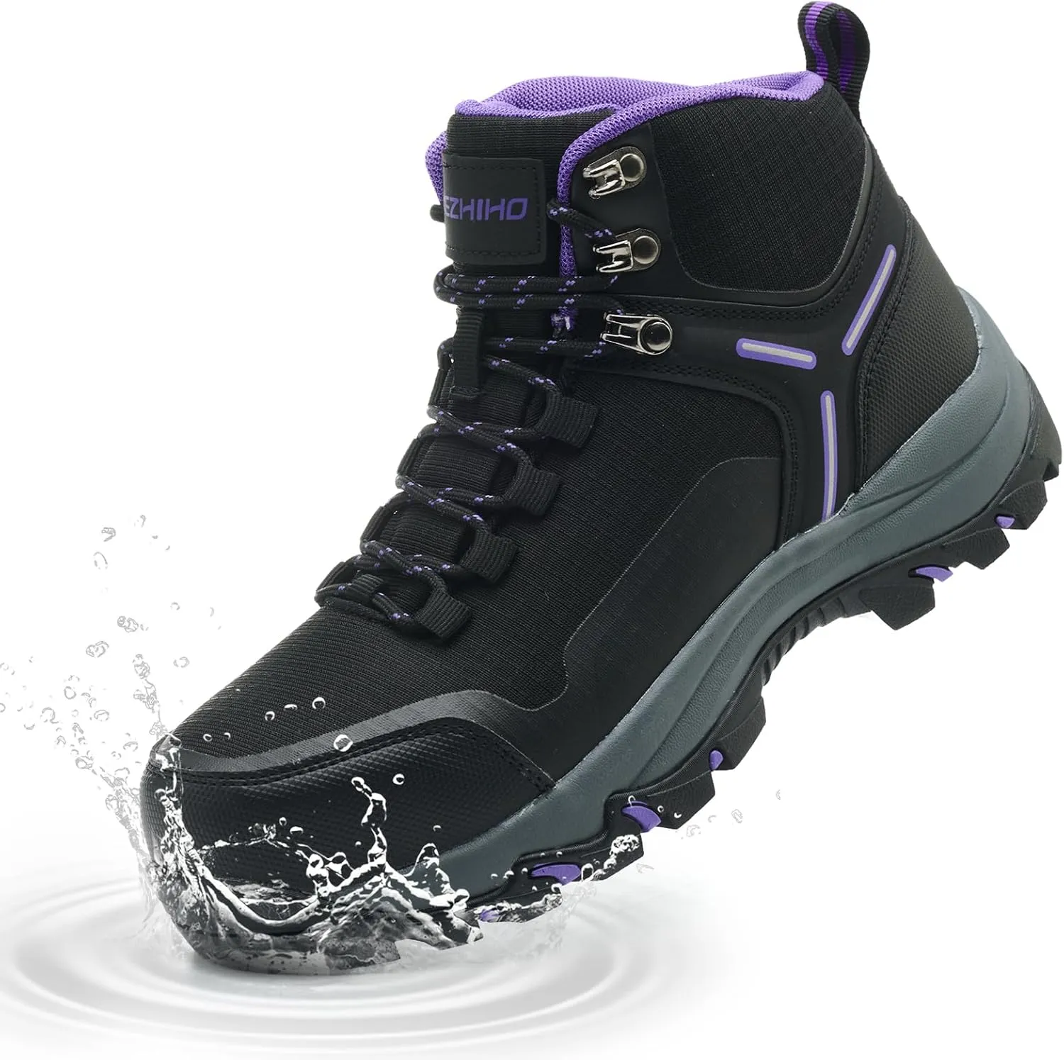 Kezhiho Waterproof Steel Toe Boots for Women Wide Width Non Slip Work Boots Lightweight Slip Resistant Safety Shoes Indestructible Construction Composite Toe Sneakers