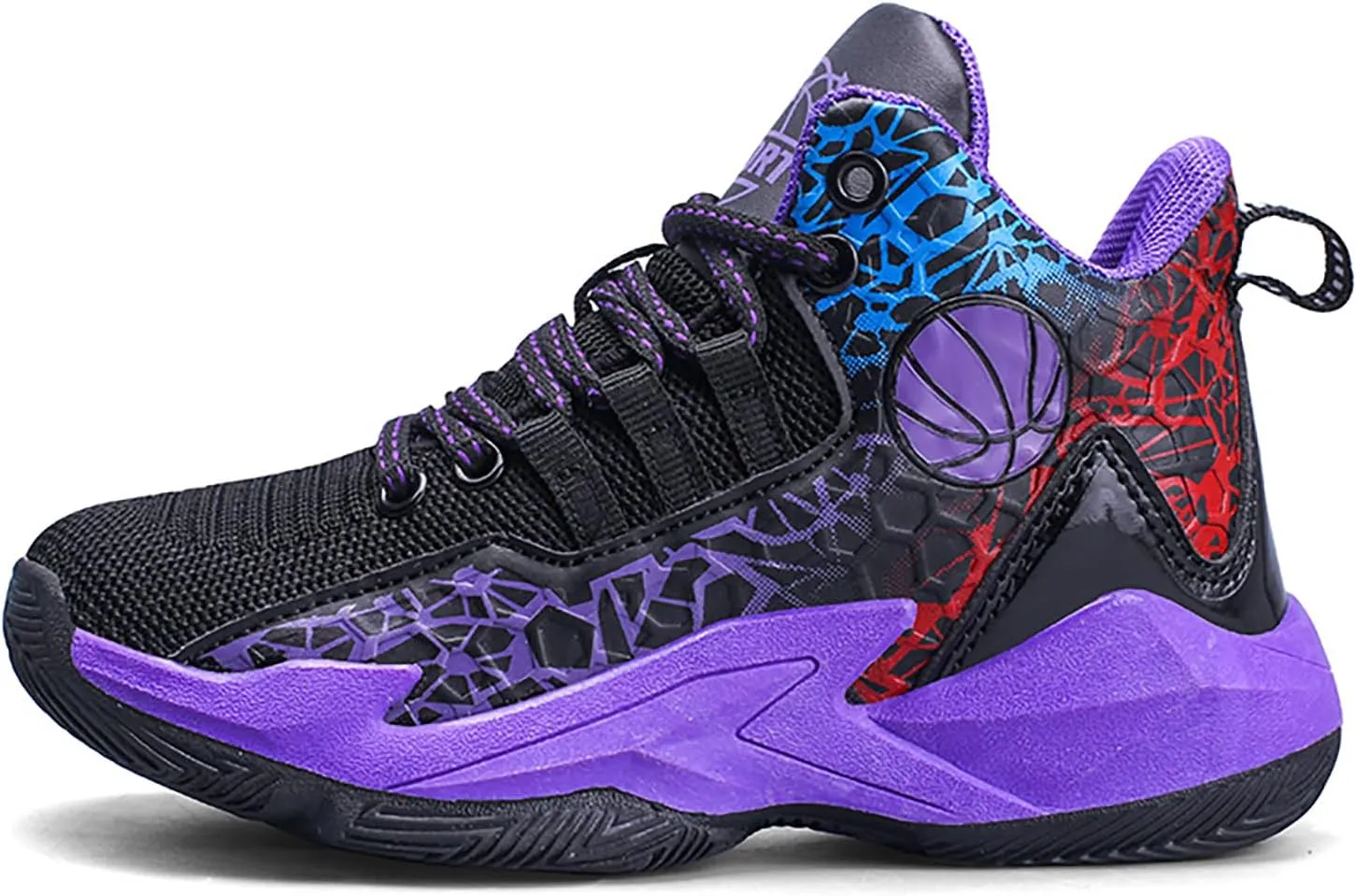 Kids Basketball Shoes High-top Sports Shoes Boys Sneakers Durable Lace-up Non-Slip Running Shoes Secure for Little Kids Big Kids