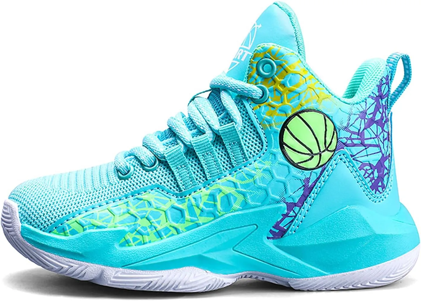 Kids Basketball Shoes High-top Sports Shoes Boys Sneakers Durable Lace-up Non-Slip Running Shoes Secure for Little Kids Big Kids