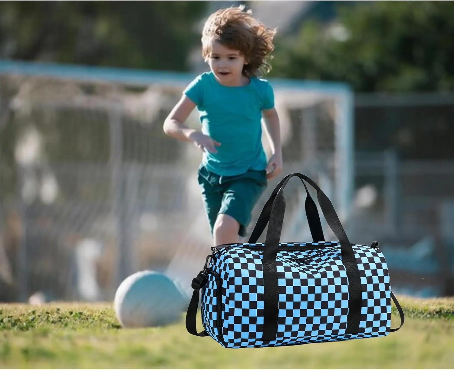 Kids Duffle Bag Boys Overnighter Travel Sport Gym Bag Weekender Carry On Shoulder Bag with Shoe Compartment & Wet Pocket