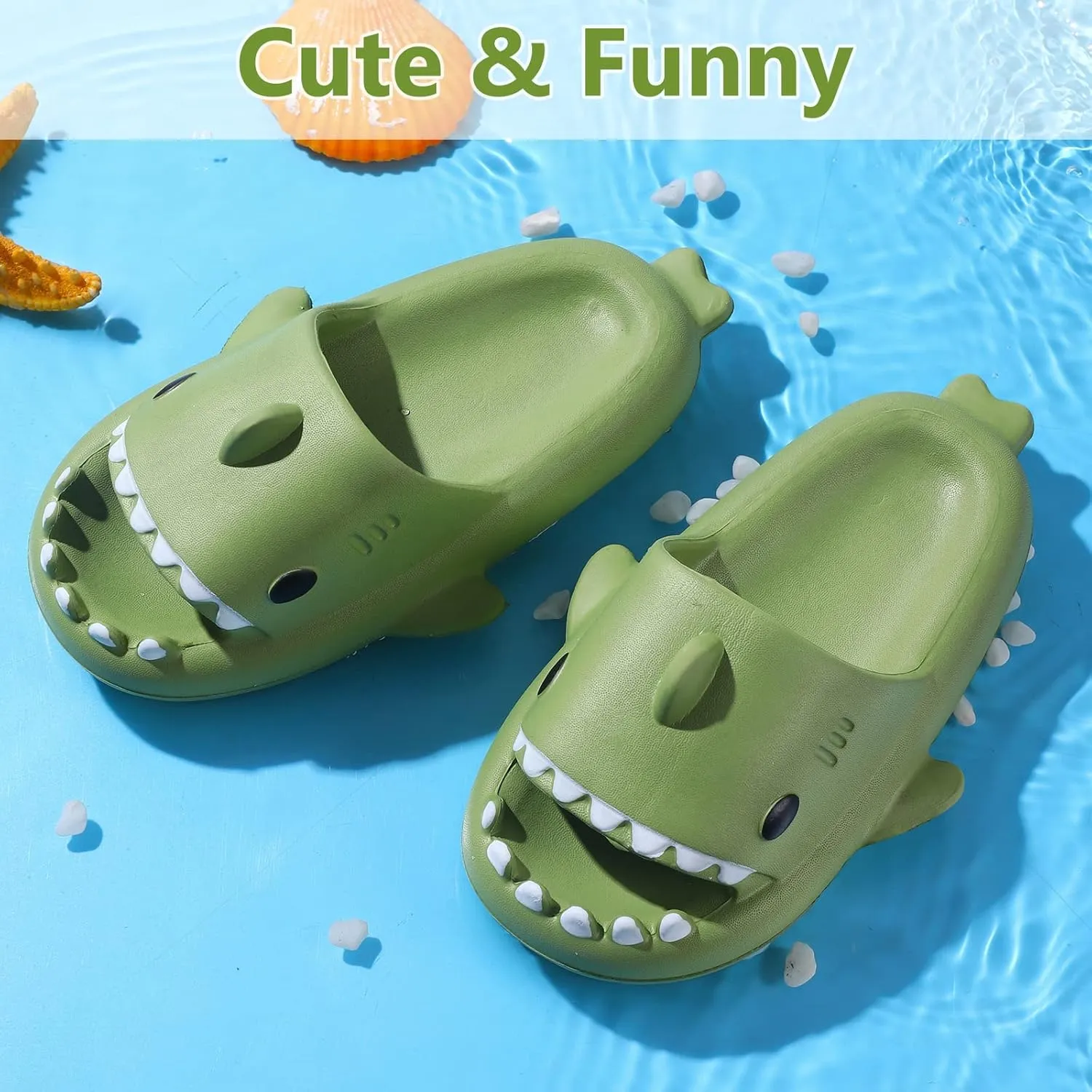 Kids Shark Cloud Slides | Toddler Boys Girls Shower Slippers | Boys Girls Cute Cartoon Fish Flip Flops | Beach Pool Home Sandals | Quick Dry Non-Slip