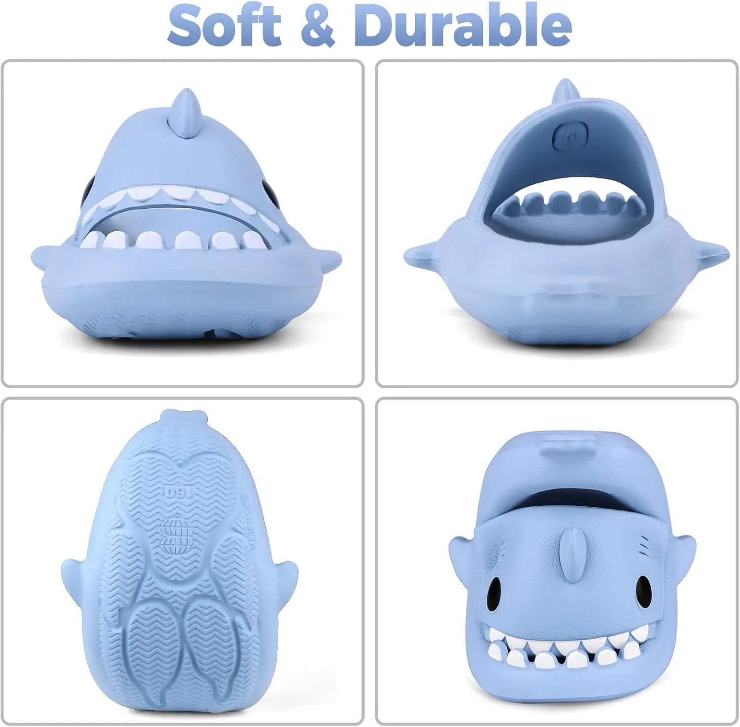 Kids Shark Slides丨Pillow Shower Sandals Quick Dry Slippers丨Toddler Boys Girls Comfy Cloud Slides丨Summer Non-Slip Thick Sole Beach Pool shoes