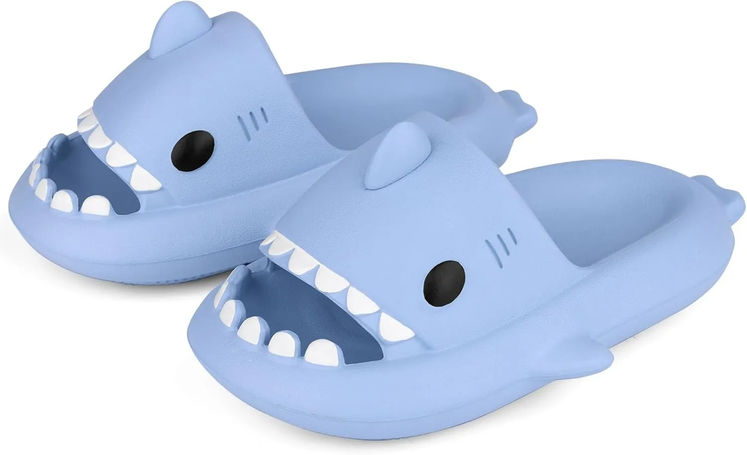 Kids Shark Slides丨Pillow Shower Sandals Quick Dry Slippers丨Toddler Boys Girls Comfy Cloud Slides丨Summer Non-Slip Thick Sole Beach Pool shoes