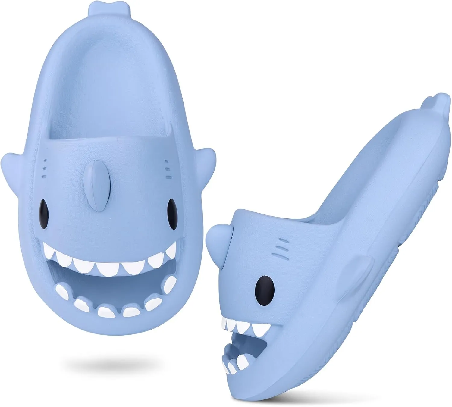 Kids Shark Slides丨Pillow Shower Sandals Quick Dry Slippers丨Toddler Boys Girls Comfy Cloud Slides丨Summer Non-Slip Thick Sole Beach Pool shoes