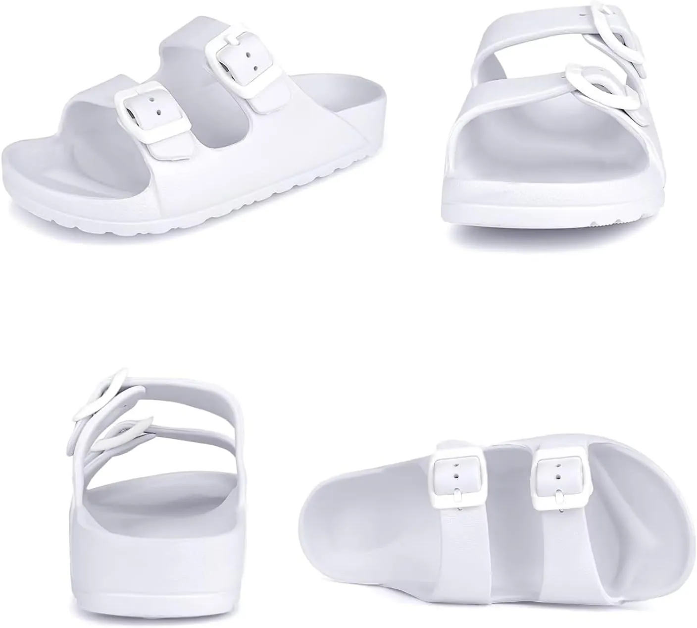 Kids Slides Sandals Double Buckle Adjustable Boys Girls