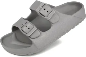 Kids Slides Sandals Double Buckle Adjustable Boys Girls