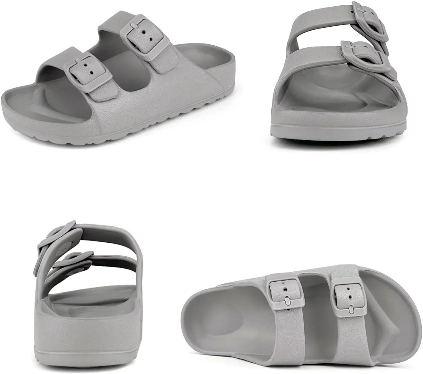 Kids Slides Sandals Double Buckle Adjustable Boys Girls