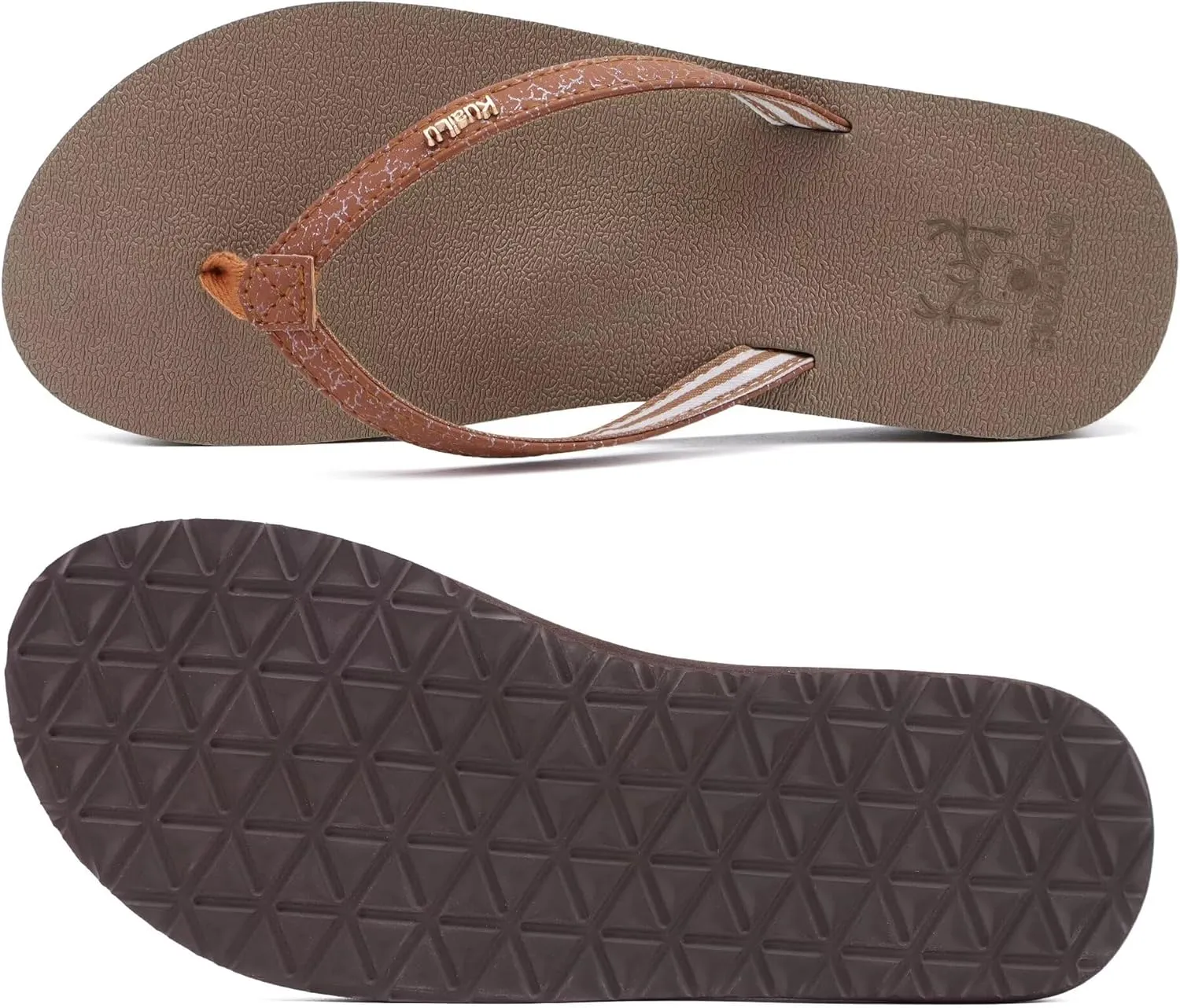 KuaiLu Womens Arch Support Flip Flops Comfortable Yoga Mat Slip on Summer Beach Walking Thong Cushion Sandals