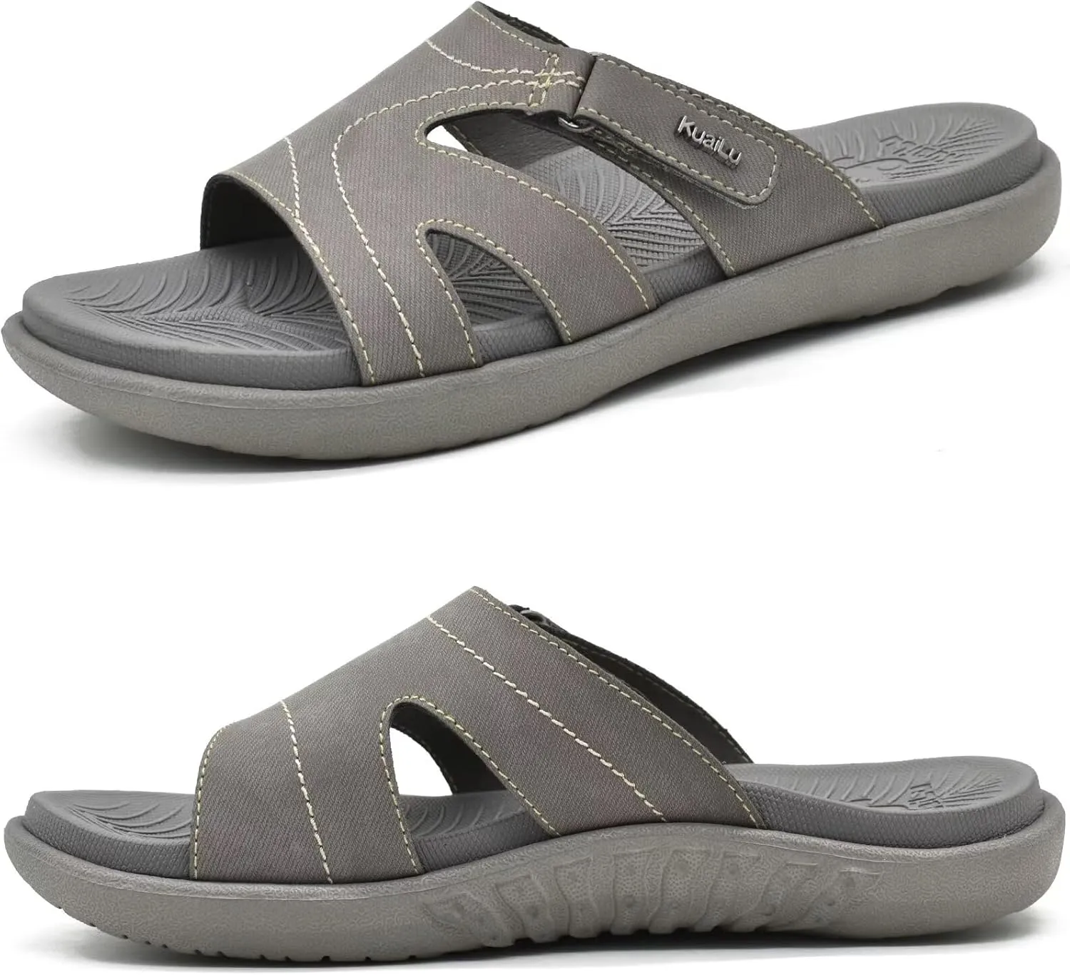 KuaiLu Womens Fashion Orthotic Slides Ladies Lightweight Athletic Yoga Mat Sandals Slip On Thick Cushion Slippers Sandals With Comfortable Plantar Fasciitis Arch Support