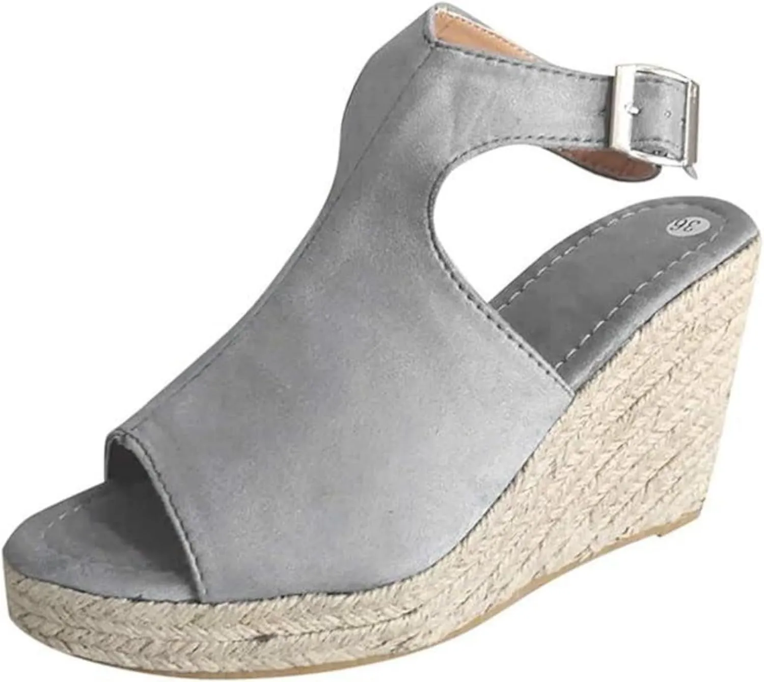Ladmiple Summer Sandals for Women 2023 Platform Ankle Strap Wedge Sandals Open Toe Comfy Slip On Strappy Wedges Sandal