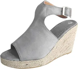 Ladmiple Summer Sandals for Women 2023 Platform Ankle Strap Wedge Sandals Open Toe Comfy Slip On Strappy Wedges Sandal
