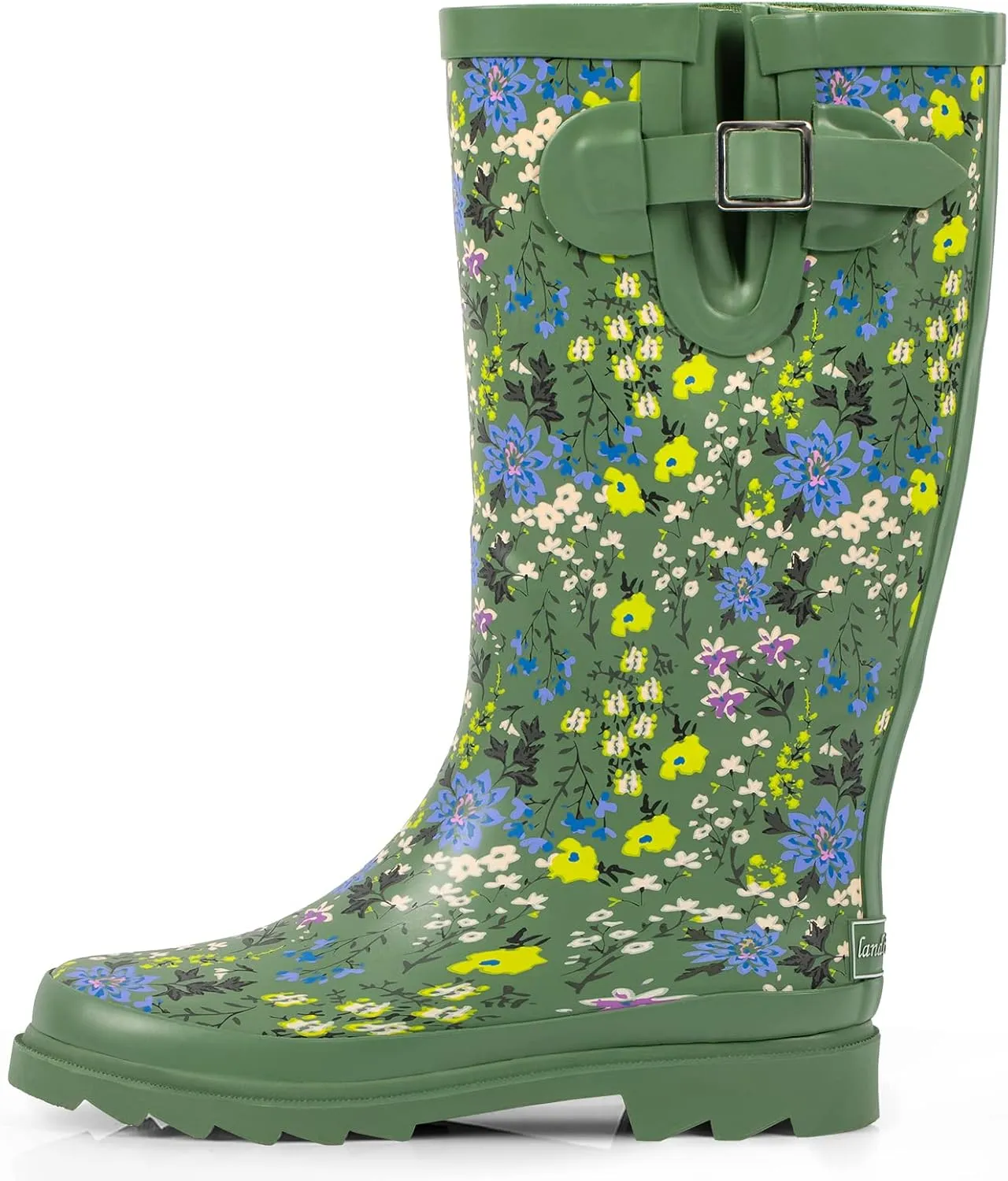 landchief Rain Boots for Women, Waterproof Ladies Tall Knee High Rubber boots,Comfort Garden Boots Anti-Slip Mid Heel Women Rain Shoes Outdoor