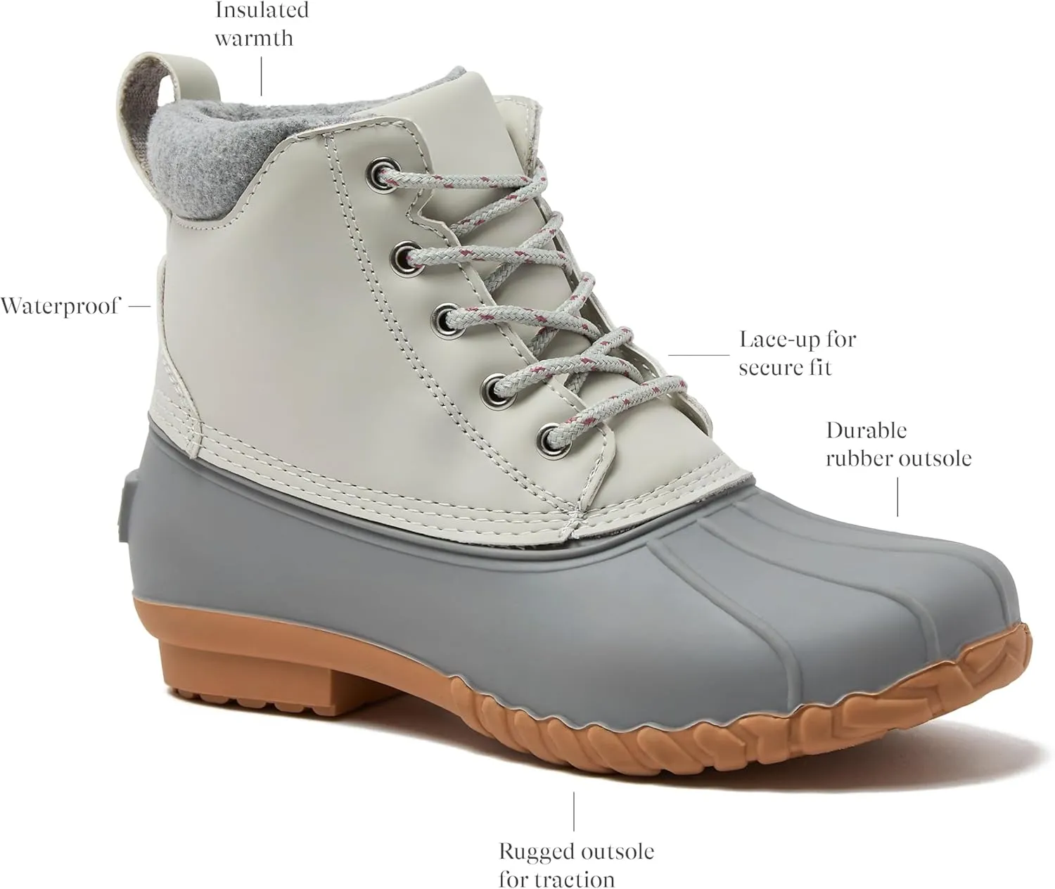 Lands' End Dakota Insulated Womens Duck Boots - Waterproof Snow or Rain Boots Women - Black, Brown, or Grey Winter Boots for Women Size 6 to 11