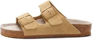 Leather Sandals for Women - Suede Buckle Summer Slides, Comfortable Beach Vacation Sandals, Flat Cushionaire Clogs & Slip on for Women