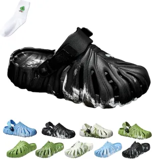 LELEBEAR Monstera Slippers for Men Women, Variegated Monstera Shoes, Monstera EVA Thick Sole Pillow Slippers Sandals