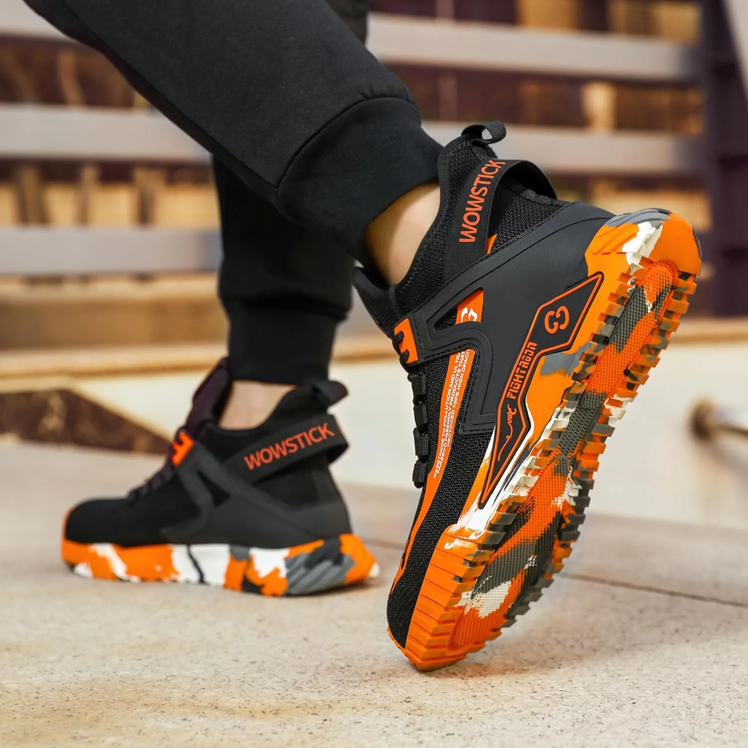 Lightweight Work Safety Steel Toe Sneakers, Durable Breathable Light Construction Tennis Shoes