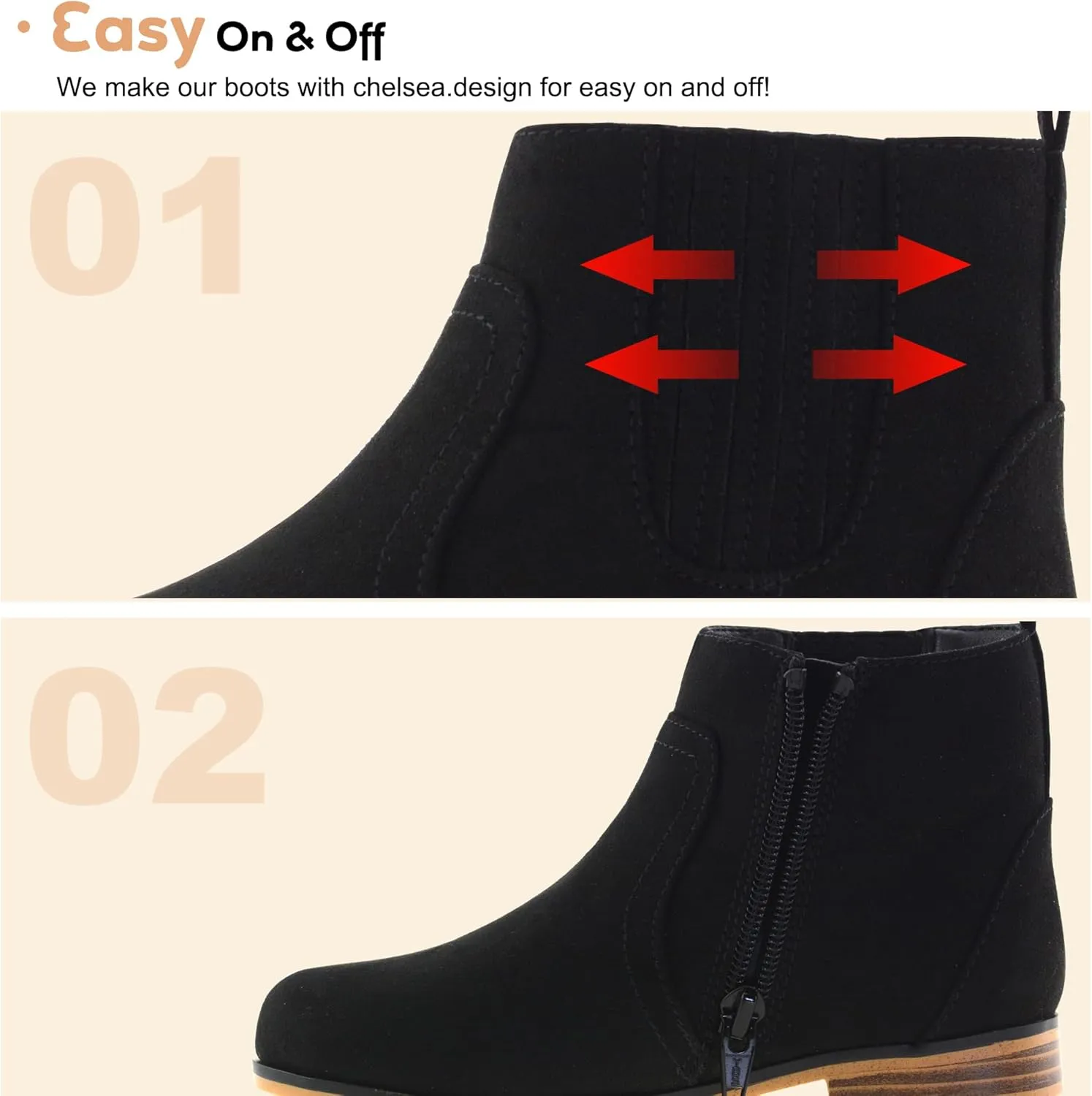 LseLom Girls Chelsea Boots Ankle Boots for Girls with Zipper Short Suede Booties Fashion Boots for Toddler/Little Kids