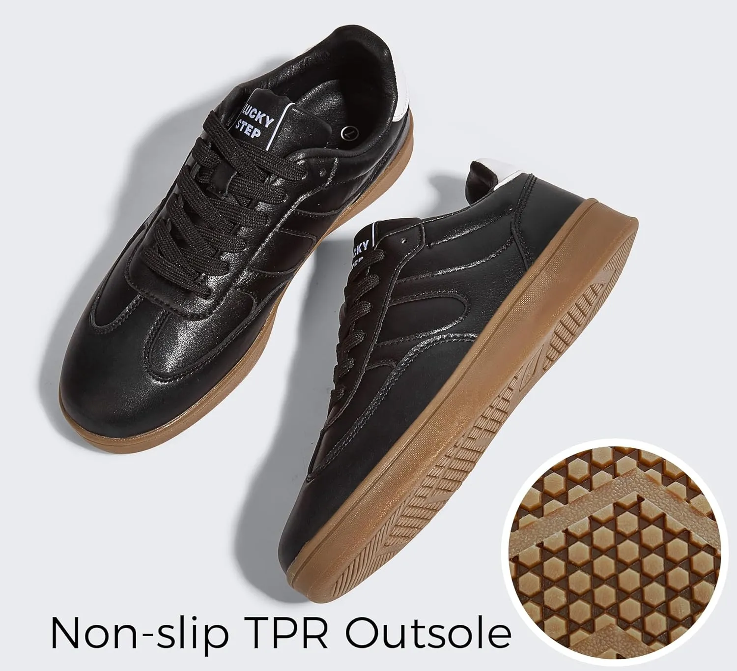 LUCKY STEP Women's Retro Fashion Sneakers Classic Casual Walking Shoes Non Slip Comfort Skate Shoes