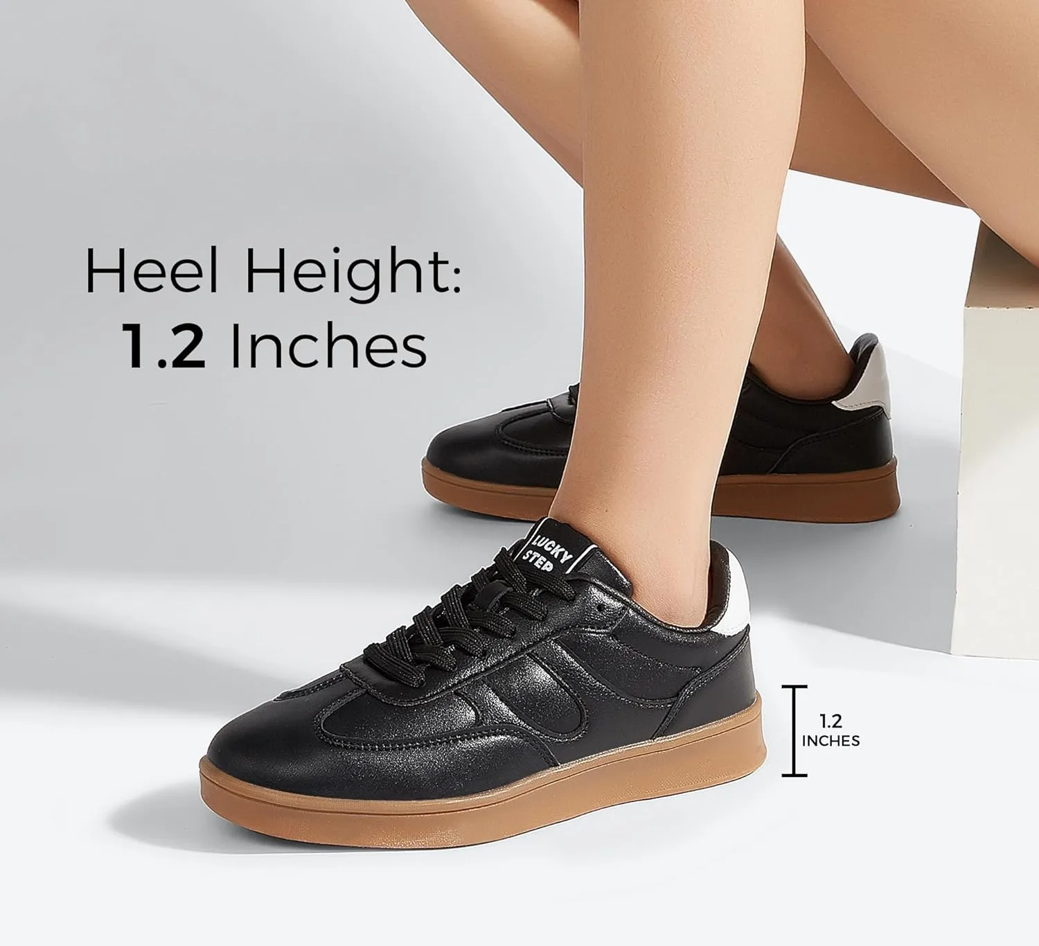 LUCKY STEP Women's Retro Fashion Sneakers Classic Casual Walking Shoes Non Slip Comfort Skate Shoes