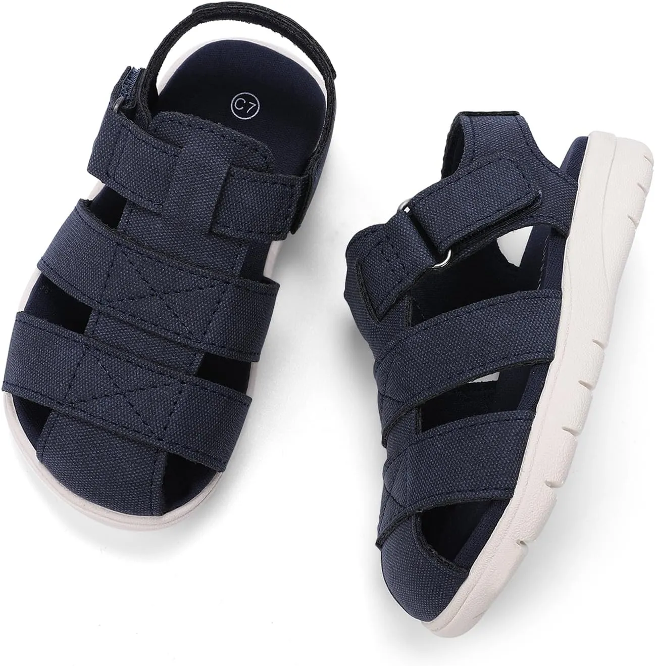 Luffymomo Boys Girls Sandals Closed Toe Lightweight Shoes Adjustable Beach Summer Sandal for Toddler Kids