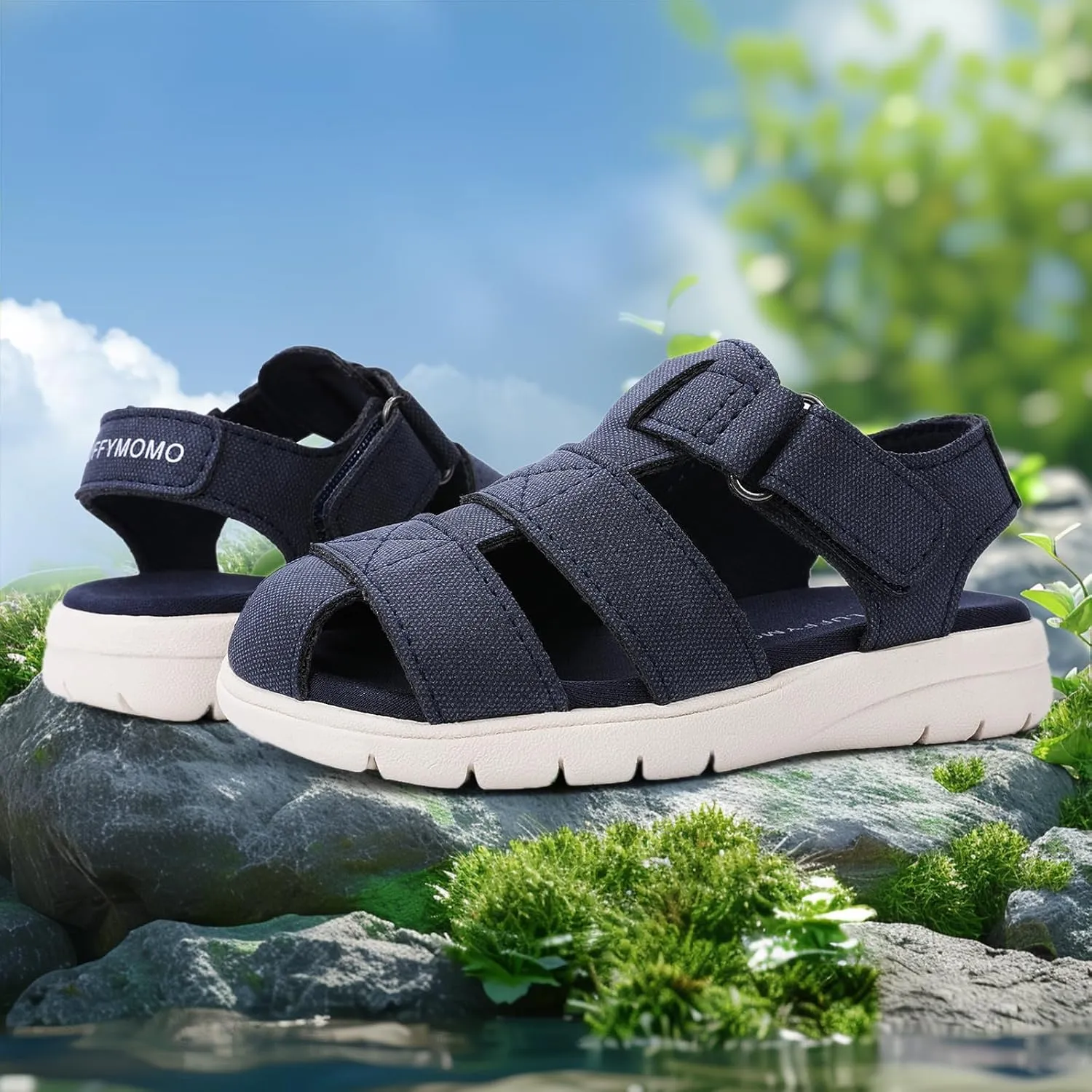 Luffymomo Boys Girls Sandals Closed Toe Lightweight Shoes Adjustable Beach Summer Sandal for Toddler Kids