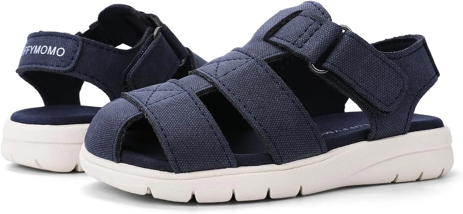 Luffymomo Boys Girls Sandals Closed Toe Lightweight Shoes Adjustable Beach Summer Sandal for Toddler Kids
