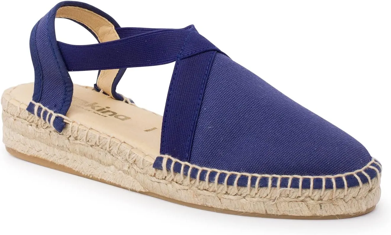 Marseille Authentic Spanish Espadrille Wedge Sandals for Women - Sustainable, Eco Friendly, Vegan Shoes. Classic Style, Organic Cotton Canvas Upper, Comfy Insole, Jute Midsole, Rubber Sole. Made in Spain