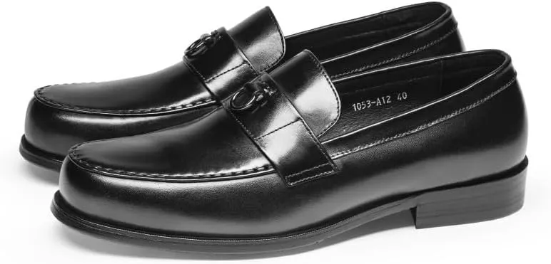 Men-Slip on Walking Loafers Shoes Casual Buckle Business Dress Shoes