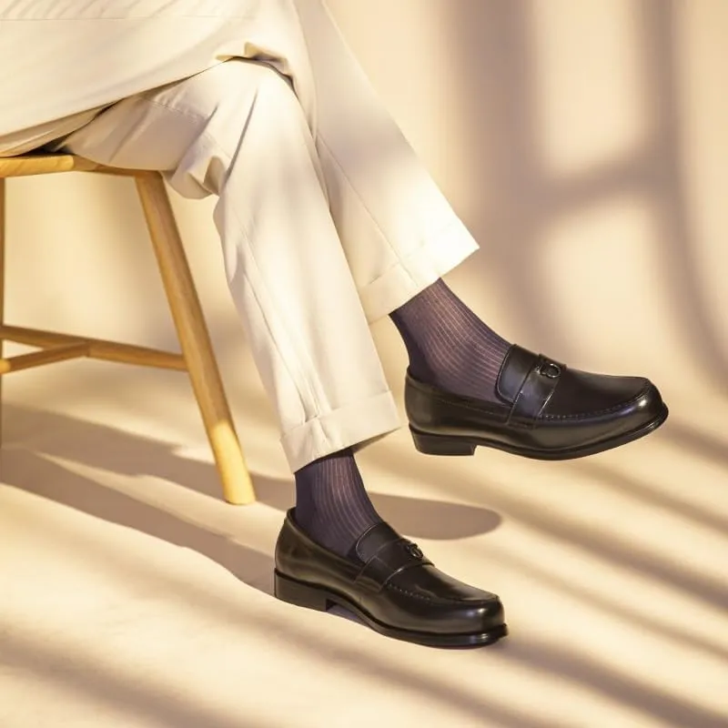 Men-Slip on Walking Loafers Shoes Casual Buckle Business Dress Shoes