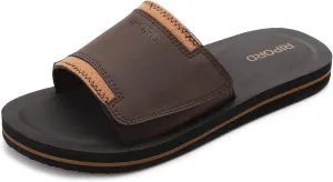 Mens Adjustable Slides Sandals Slip On Sandals Comfortable Athletic Anti-Slip Slides