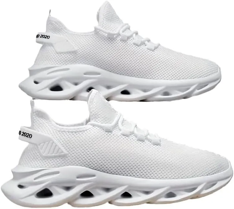 Men's Blade Sneakers Running Shoes Slip-on Sneakers with Shoelaces - Odor-Resistant Athletic Shoes - Lightweight and Breathable