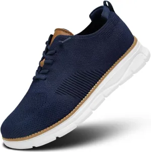 Men's Casual Dress Oxfords Shoes Breathable Knit Leisure Classic Business Fashion Sneakers Lightweight Comfortable Work Soft Sole Walking Shoes