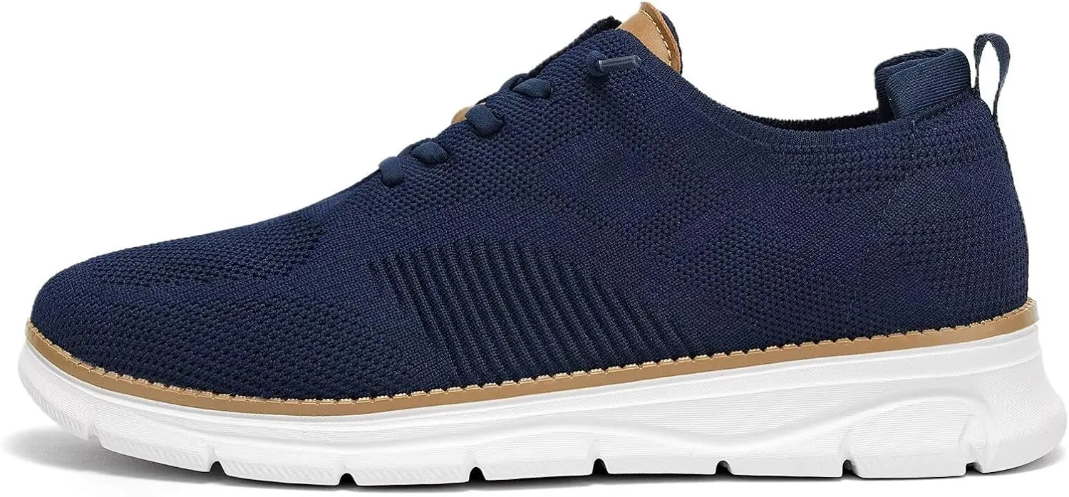 Men's Casual Dress Oxfords Shoes Breathable Knit Leisure Classic Business Fashion Sneakers Lightweight Comfortable Work Soft Sole Walking Shoes