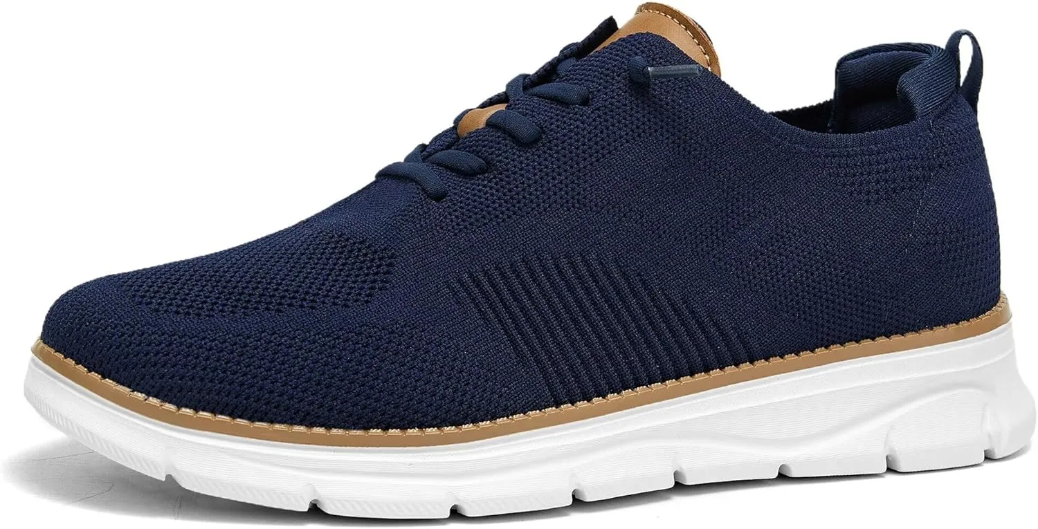Men's Casual Dress Oxfords Shoes Breathable Knit Leisure Classic Business Fashion Sneakers Lightweight Comfortable Work Soft Sole Walking Shoes