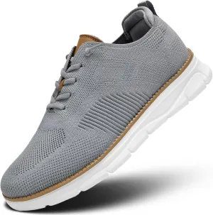 Men's Casual Dress Oxfords Shoes Breathable Knit Leisure Classic Business Fashion Sneakers Lightweight Comfortable Work Soft Sole Walking Shoes