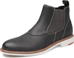 Men's Chelsea Boots Casual Chukka Ankle Boots Side Zipper Clouser Elastic Dress Boots Work Shoes for Men.