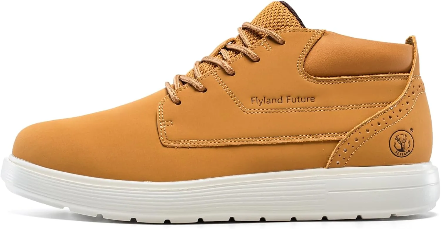 Men's Chukka Boots Casual Fashion Sneakers Lace Up Leather Ankle Boots Slip On Lightweight Walking Driving Shoes