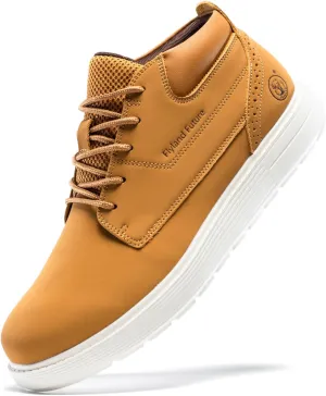 Men's Chukka Boots Casual Fashion Sneakers Lace Up Leather Ankle Boots Slip On Lightweight Walking Driving Shoes