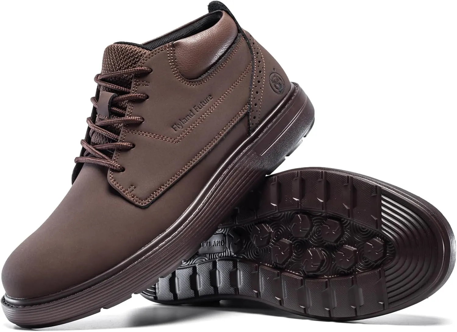 Men's Chukka Boots Casual Fashion Sneakers Lace Up Leather Ankle Boots Slip On Lightweight Walking Driving Shoes